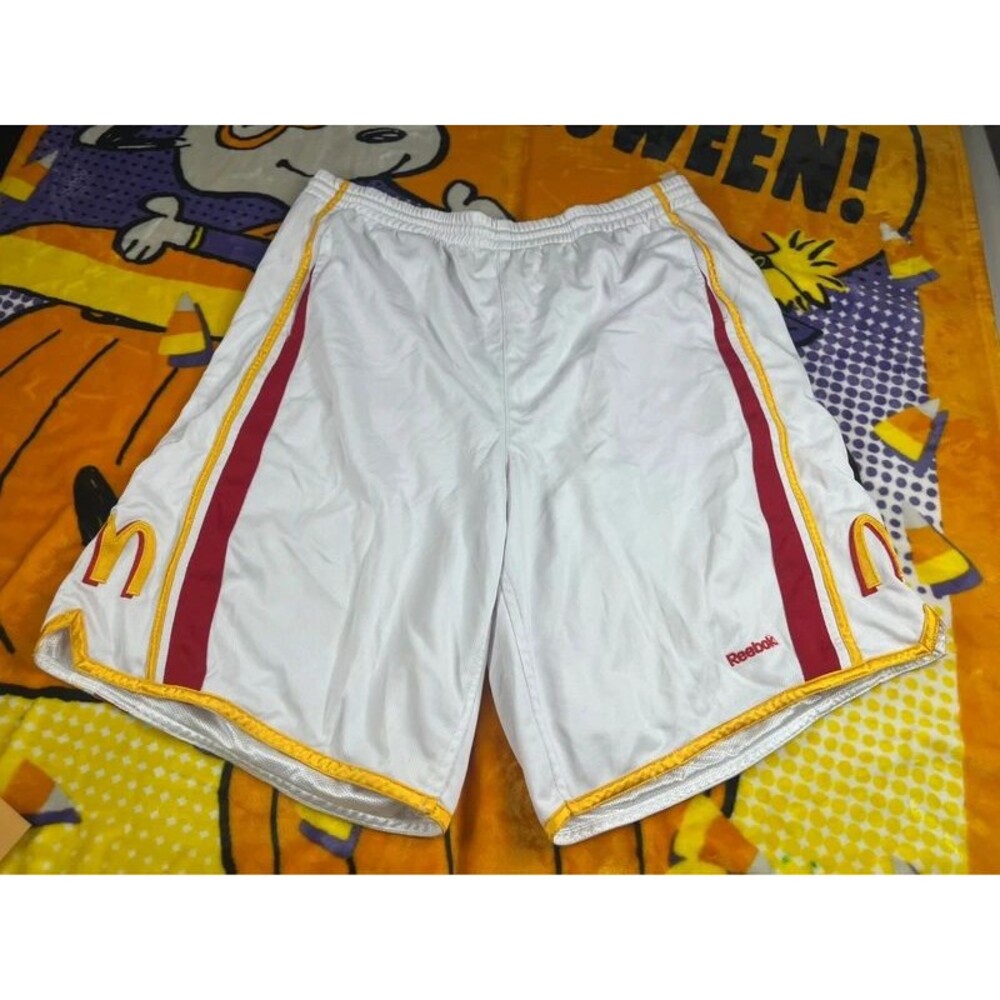 Reebok McDonald's All American Basketball Shorts White Red Gold Men's 2XL